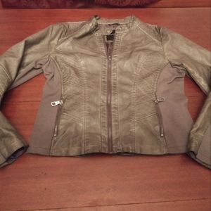 Maurices Faux Leather Jacket Size XL Gray